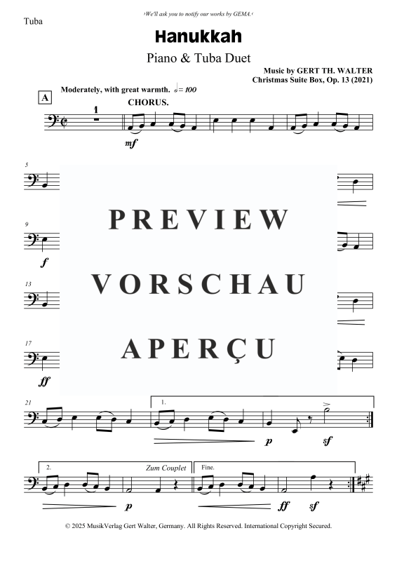 Produktgalerie: Seite 5 von 6 Hanukkah, , Tuba und Klavier