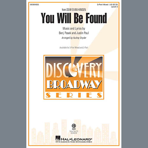 cover: You Will Be Found (from Dear Evan Hansen) (arr. Audrey Snyder), Pasek & Paul, Chor