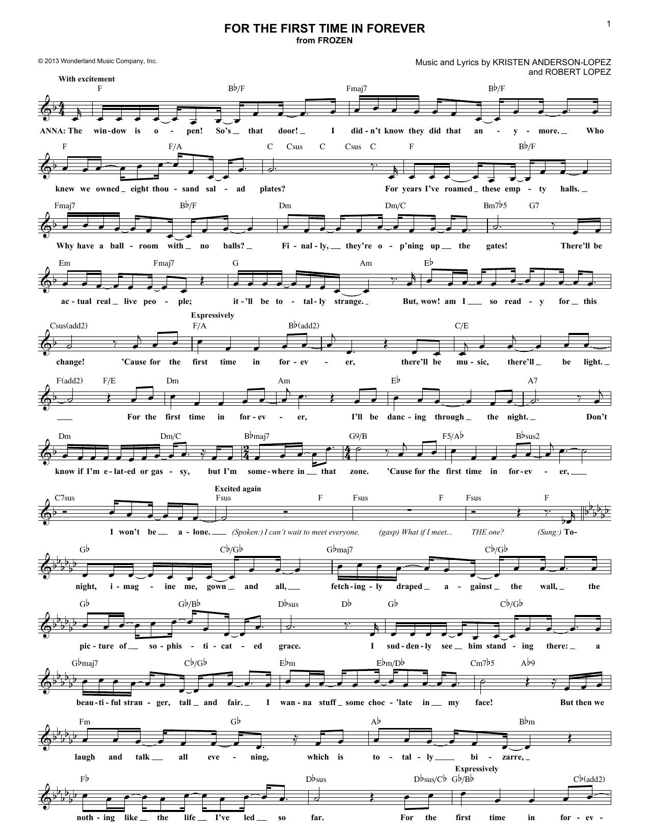 Produktbild zu: For The First Time In Forever (from Frozen)