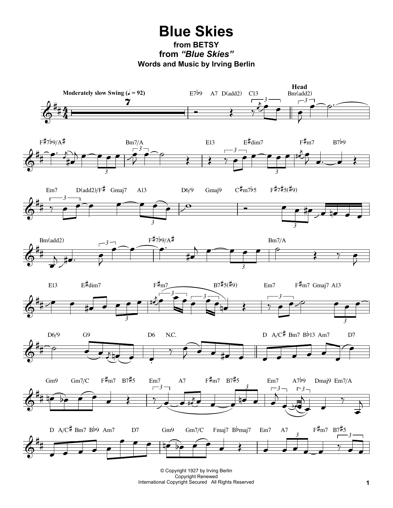 Product gallery: Page 1 of 1 Blue Skies (from Betsy), Stan Getz