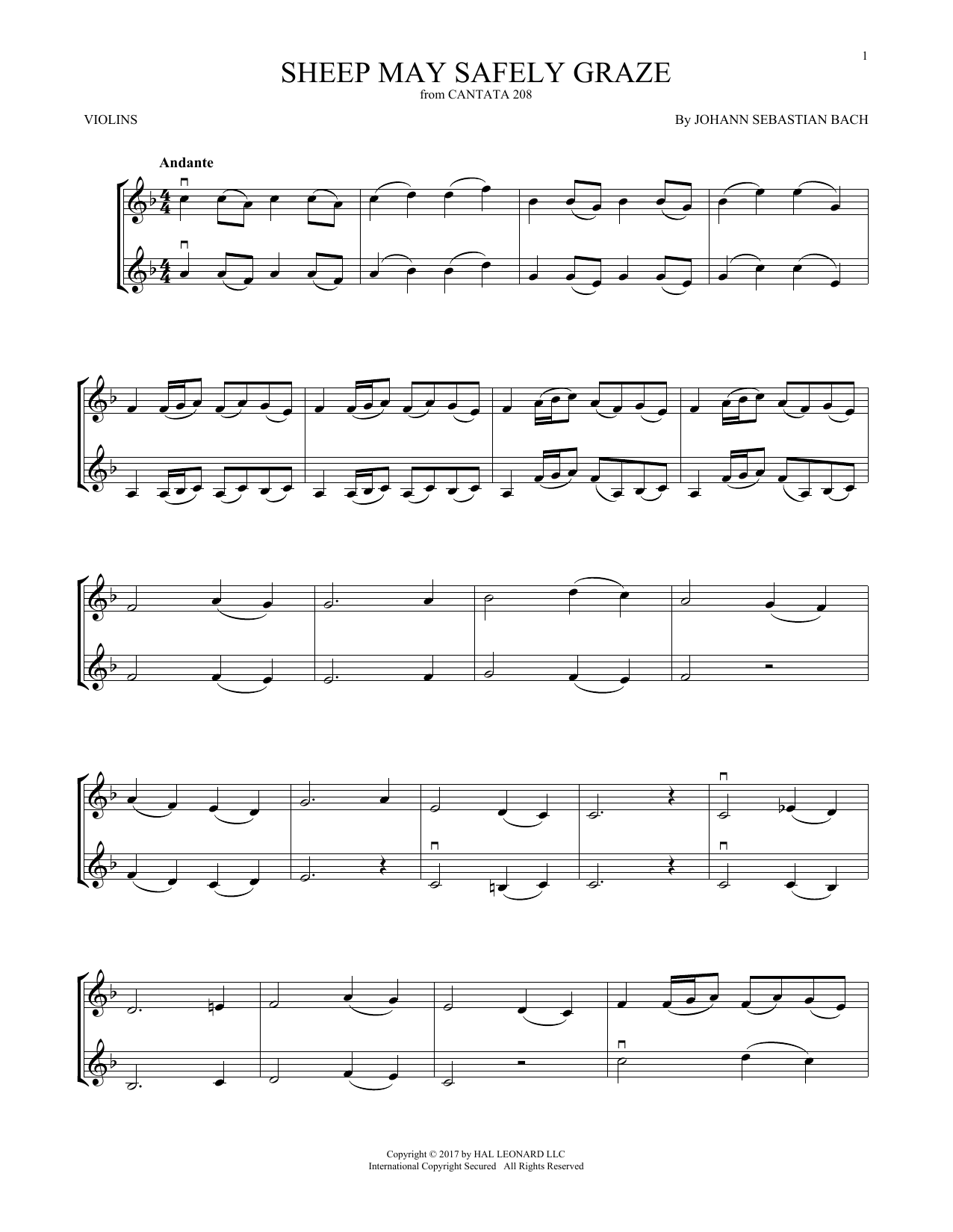Produktgalerie: Seite 1 von 1 Sheep May Safely Graze, Johann Sebastian Bach, Violine