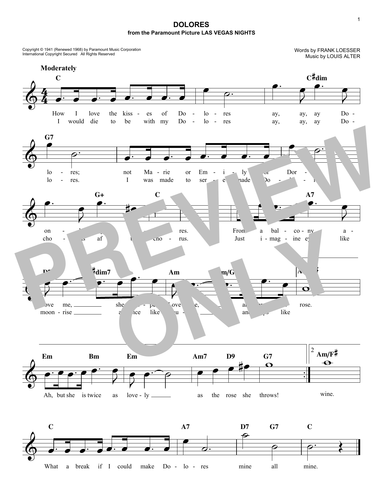 Produktgalerie: Seite 1 von 1 Dolores, Frank Loesser
