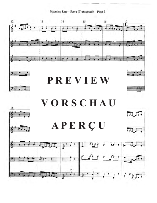 Produktgalerie: Seite 6 von 21 Haunting Rag , , (Blechbläser Quintett)
