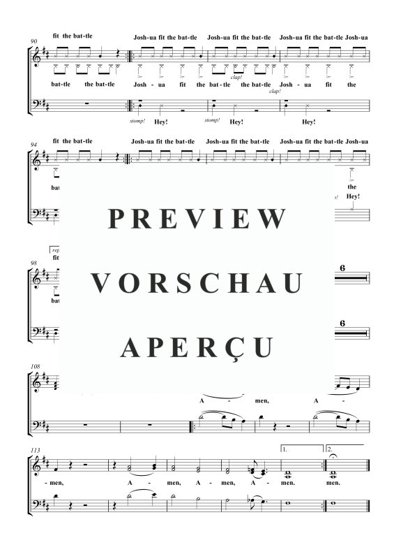 Produktgalerie: Seite 6 von 11 Gospel Medley (Gospeltrain, He´s Got the Whole World, Joshua Fit the Battle, Rock My Soul, Amen), , Gemischter Chor SAB und Klavier