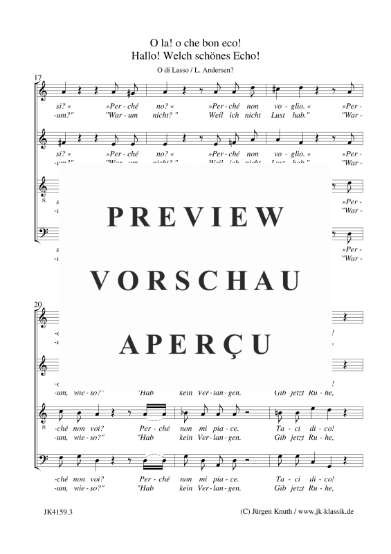 gallery: O La! Oche Bon eco - Hallo! Welch schönes Echo!, , Gemischter Chor 2-4 stimmiger Kanon