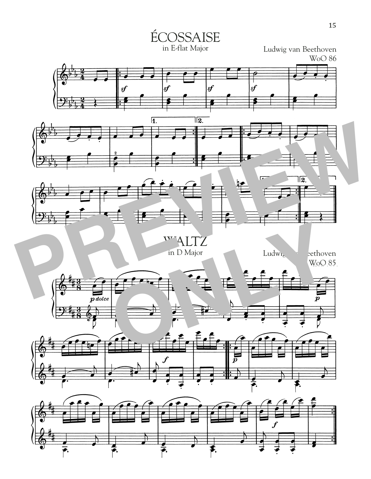 Product gallery: Page 1 of 1 Ecossaise In E-Flat Major, WoO 86, Ludwig Van Beethoven