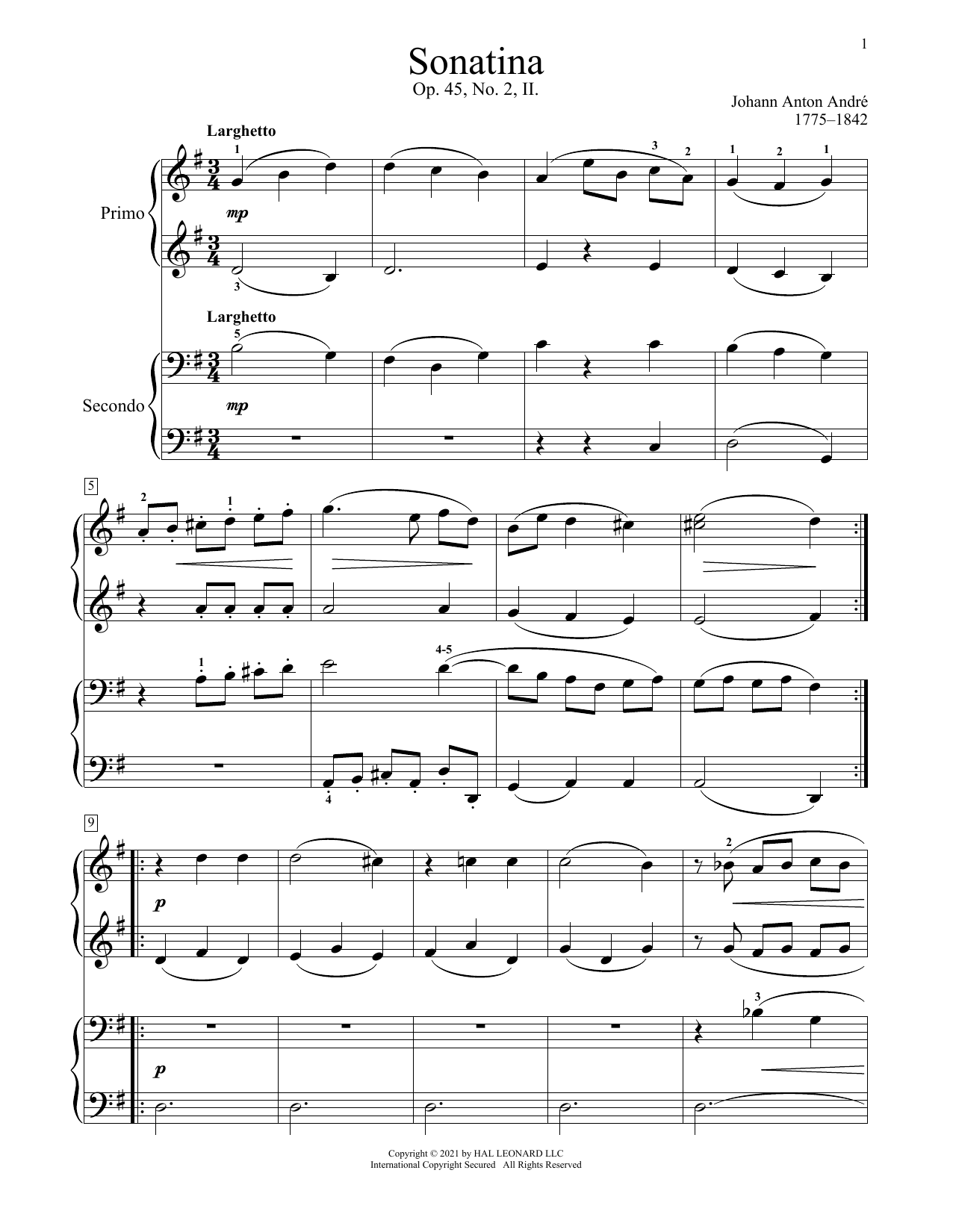Product picture to: Sonatina, Op. 45, No. 2, II. Rondo