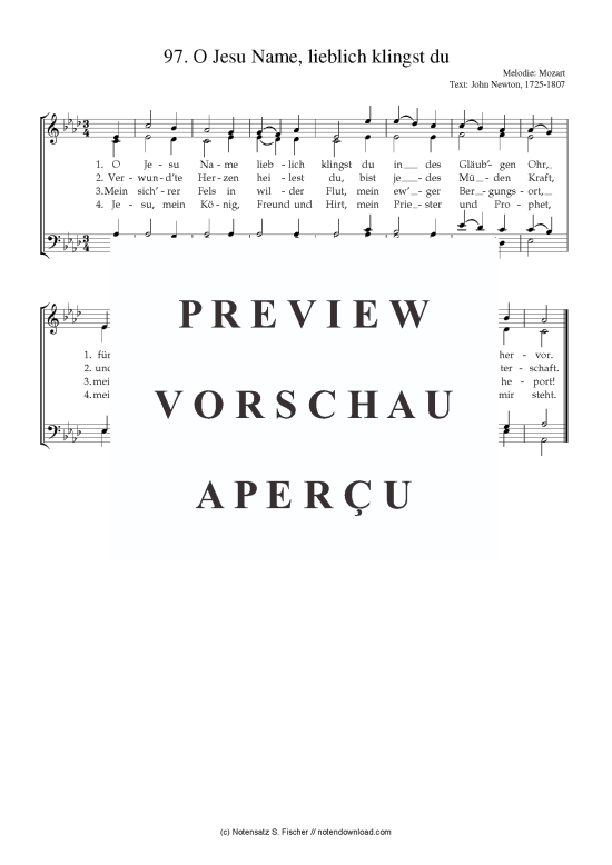 Produktbild zu: O Jesu Name, lieblich klingst du  Mozart / John Newton, 1725-1807 