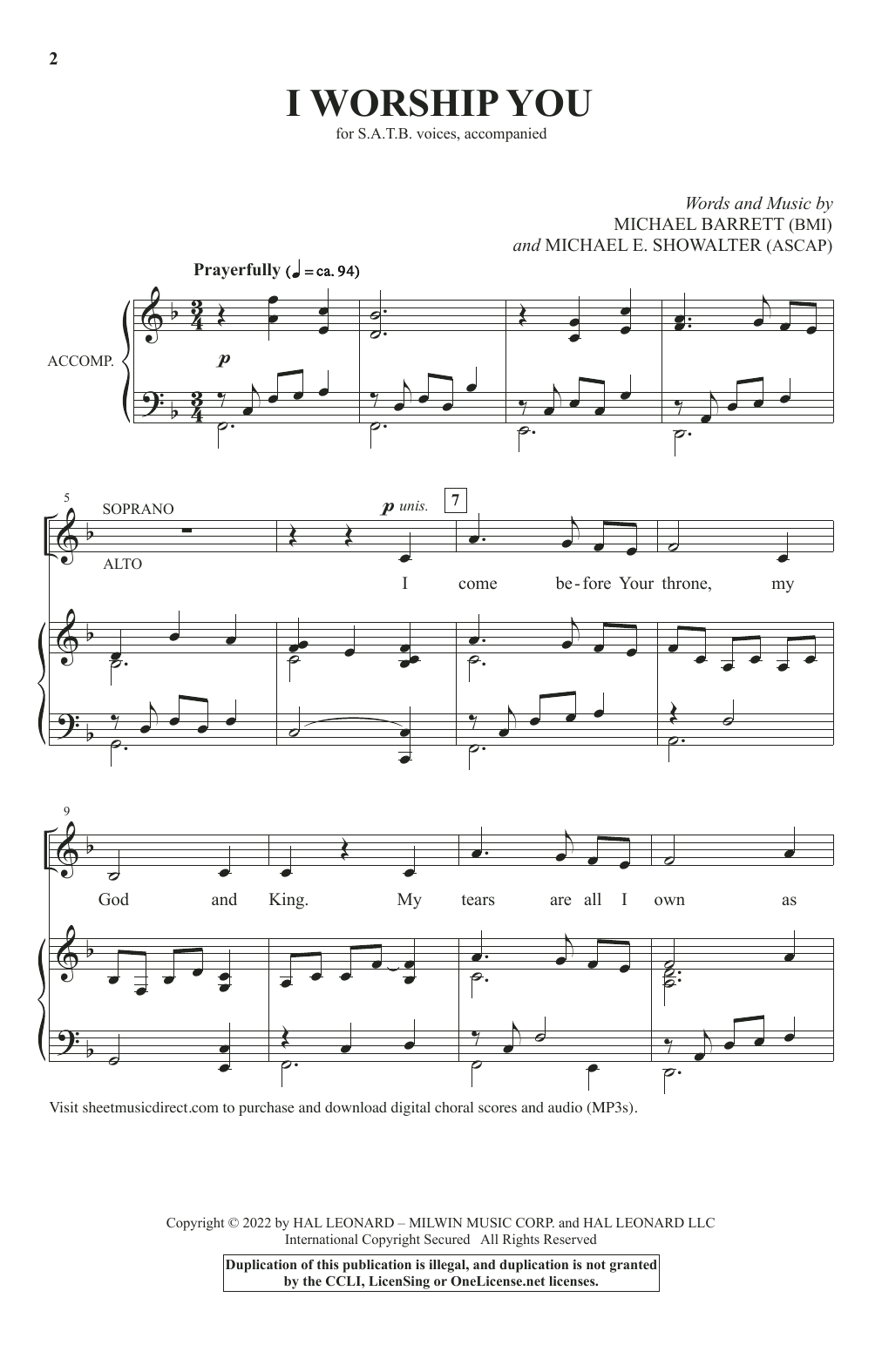 Produktgalerie: Seite 1 von 1 I Worship You, Michael Barrett and Michael E. Showalter, Chor