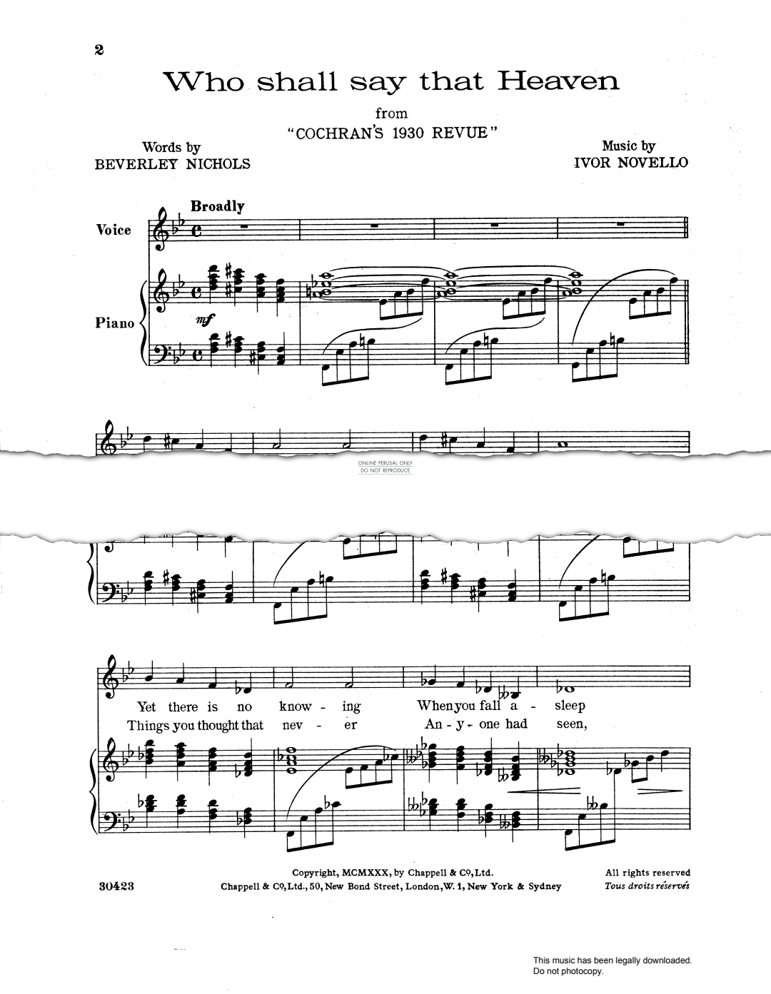 Produktbild zu: Who Shall Say That Heaven? (from 'Cochran's 1930 Revue')