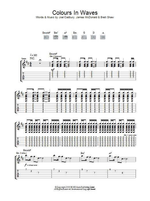 Produktgalerie: Seite 1 von 1 Colours In Waves, South, Gitarre