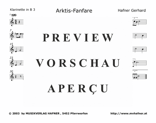 Product gallery: Page 6 of 8 Arktis-Fanfare, , (Clarinet Quintet)
