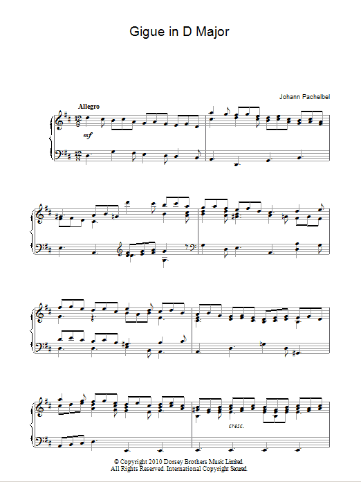 Product gallery: Page 1 of 1 Gigue In D Major, Johann Pachelbel