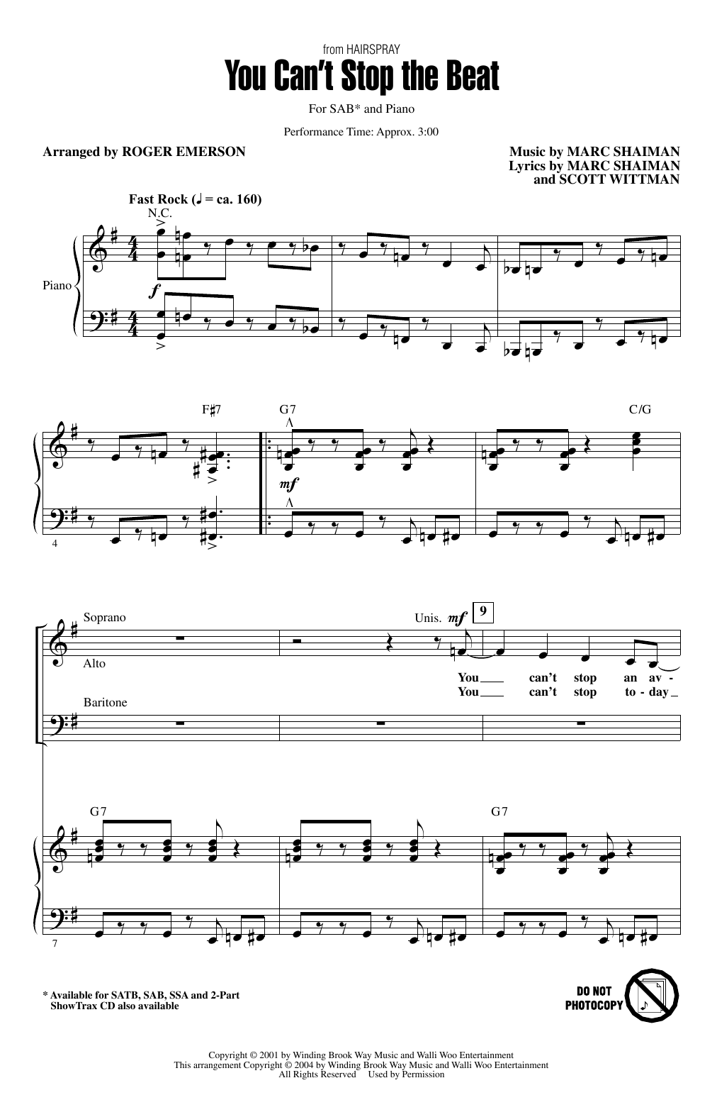 Product picture to: You Can't Stop The Beat (from Hairspray) (arr. Roger Emerson)