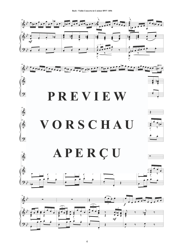 Produktgalerie: Seite 5 von 11 Violinkonzert in G-Moll BWV 1056, , Violine und Klavier