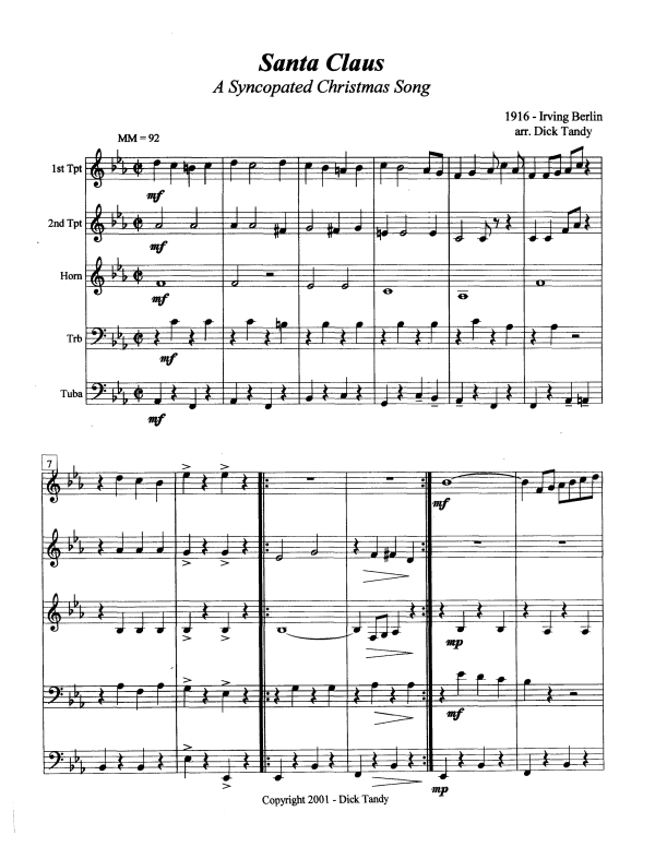 Produktgalerie: Seite 1 von 11 Santa Claus, , Blechbläser Quintett
