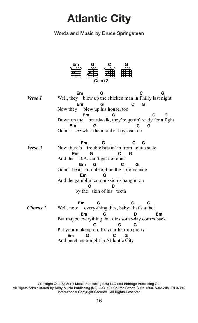 Produktgalerie: Seite 1 von 1 Atlantic City, Bruce Springsteen, Gitarre