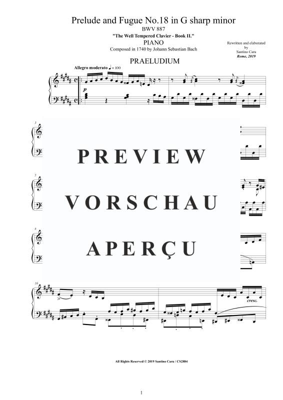 Product gallery: Page 2 of 10 Präludium und Fuge Nr. 18 in Gis-Moll BWV 887, , Solo Piano