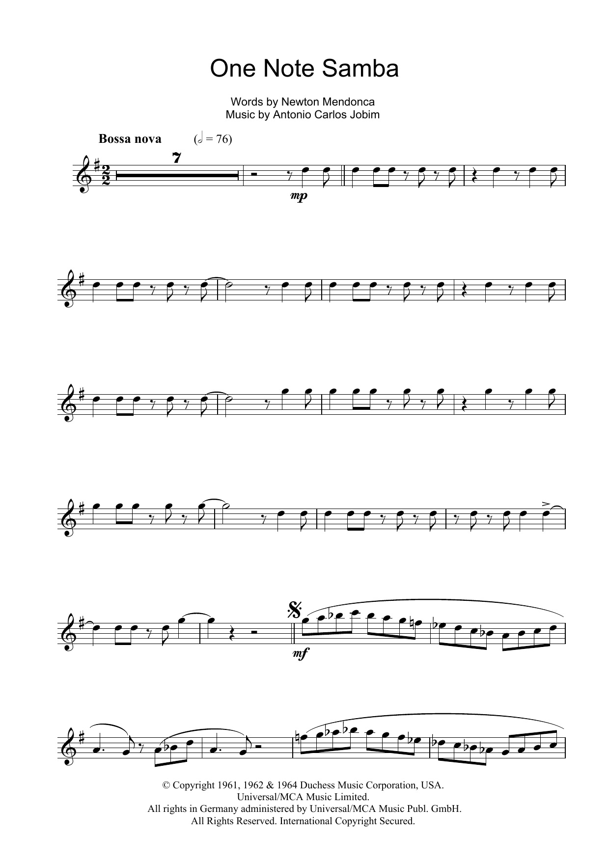 Product gallery: Page 1 of 1 One Note Samba (Samba De Uma Nota), Antonio Carlos Jobim