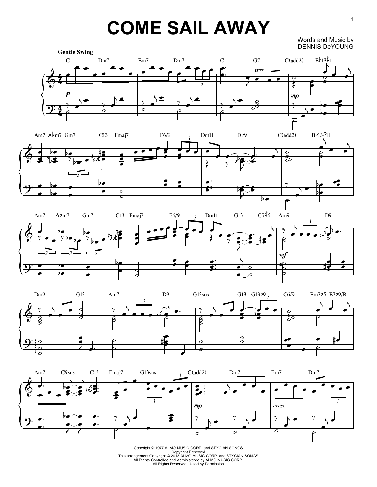 Produktbild zu: Come Sail Away [Jazz version]
