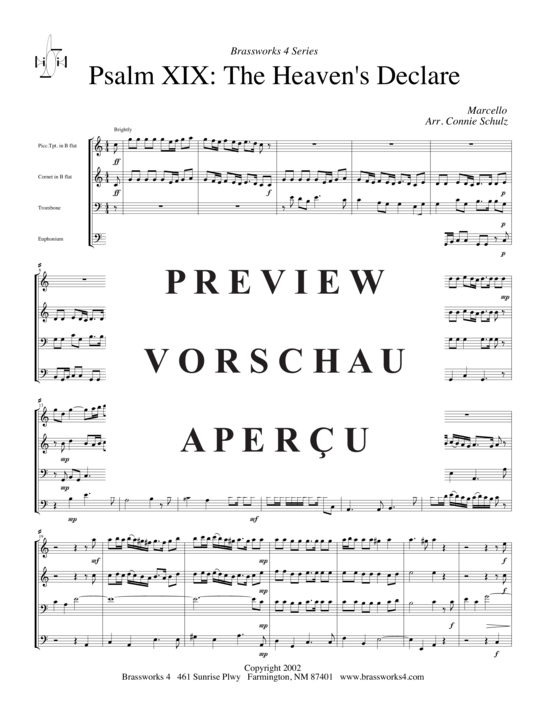 Produktgalerie: Seite 2 von 8 Psalm XIX: The Heavens Declare, , (2xTrompete in B, Horn in F, Posaune)