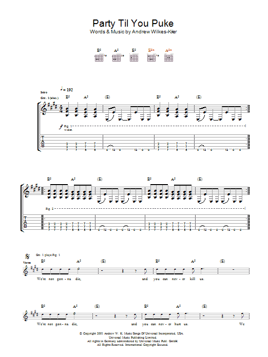 Produktgalerie: Seite 1 von 1 Party Til You Puke, Andrew W.K., Gitarre