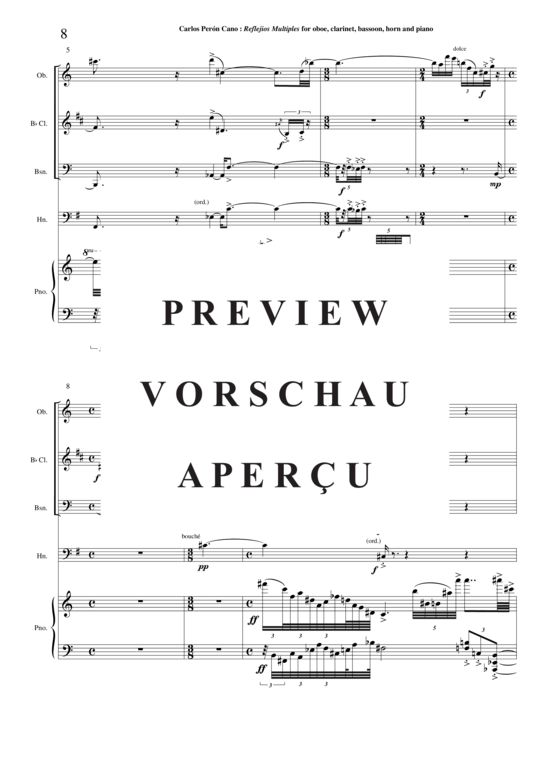Produktgalerie: Seite 9 von 21 Refejos Multiples , , (Oboe, Klarinette, Fagott, Horn + Klavier)
