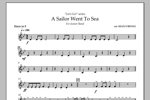 Produktbild zu:  A Sailor Went To Sea - Horn in F - 