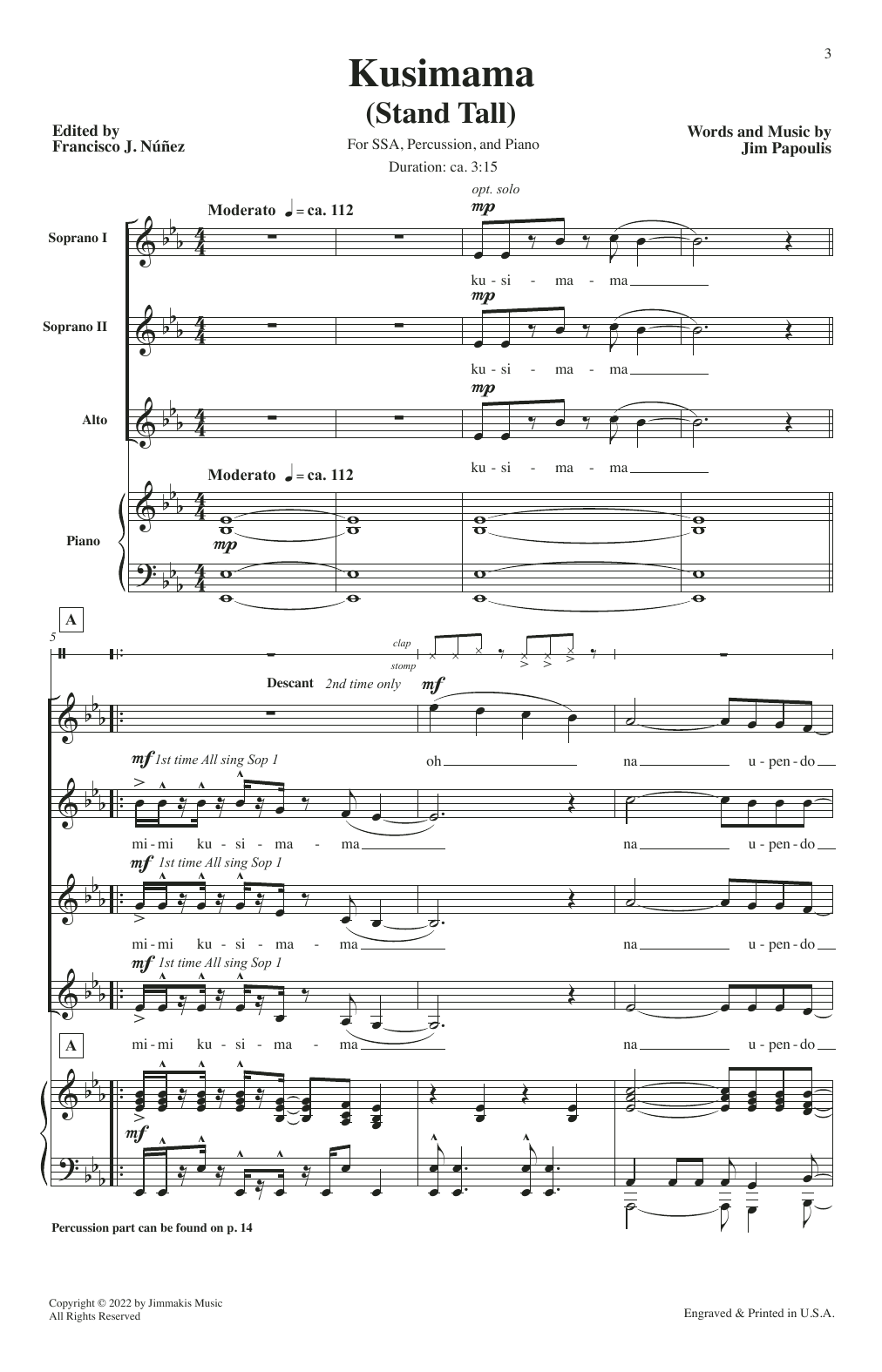 Produktgalerie: Seite 1 von 1 Kusimama (Stand Tall), Jim Papoulis, Chor