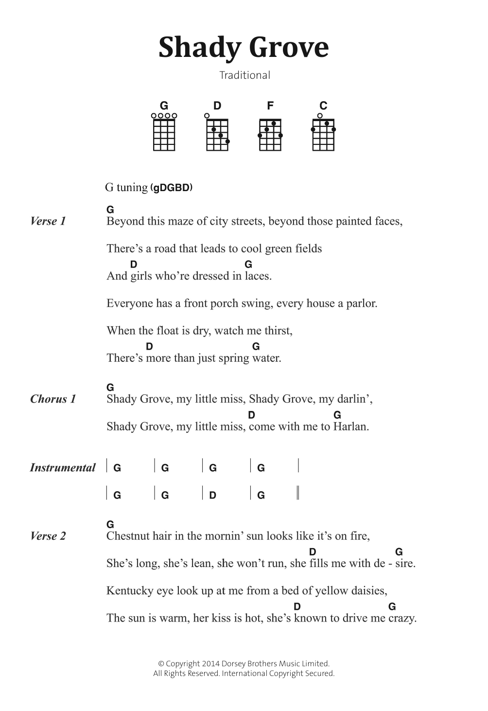 Produktgalerie: Seite 1 von 1 Shady Grove, Traditional Folksong, Banjo