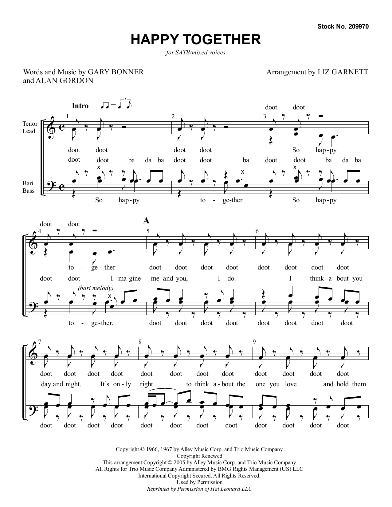 Produktbild zu: Happy Together (arr. Liz Garnett)