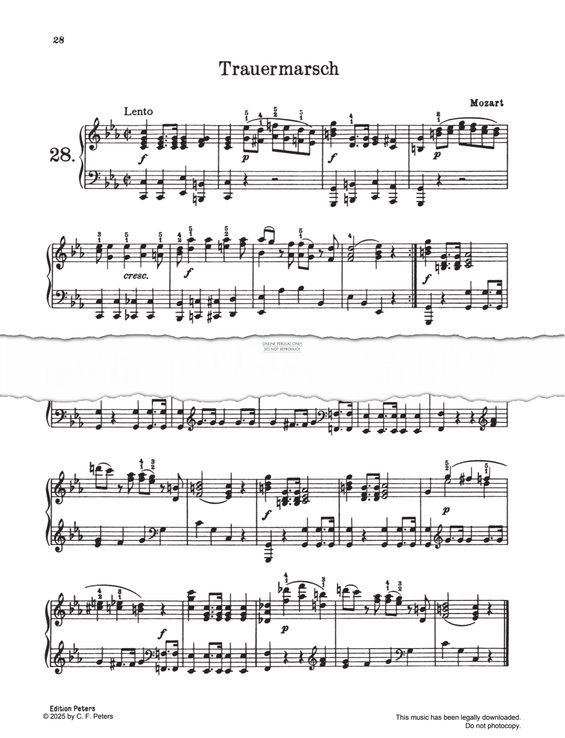 Produktgalerie: Seite 1 von 1 Trauermarsch, Wolfgang Amadeus Mozart, Klavier