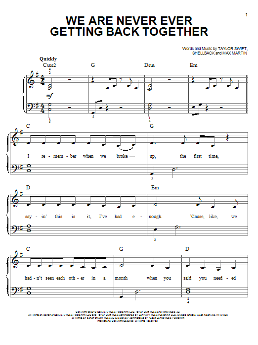 Produktbild zu: We Are Never Ever Getting Back Together