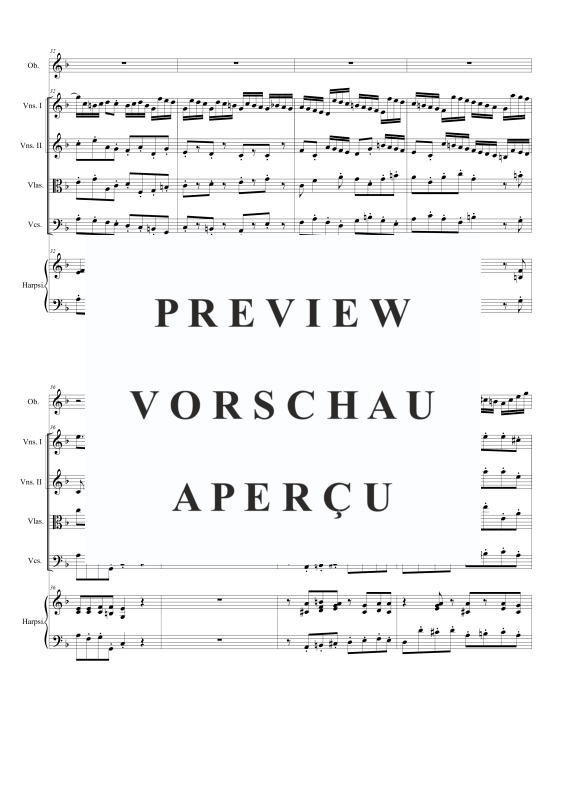 Produktgalerie: Seite 6 von 11 Oboen Konzert in F-DUr BWV 1053, , Gemischtes Ensemble Oboe, Streicher und Cembalo BC