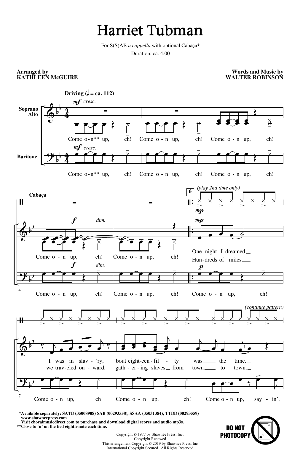 Product picture to: Harriet Tubman (arr. Kathleen McGuire)