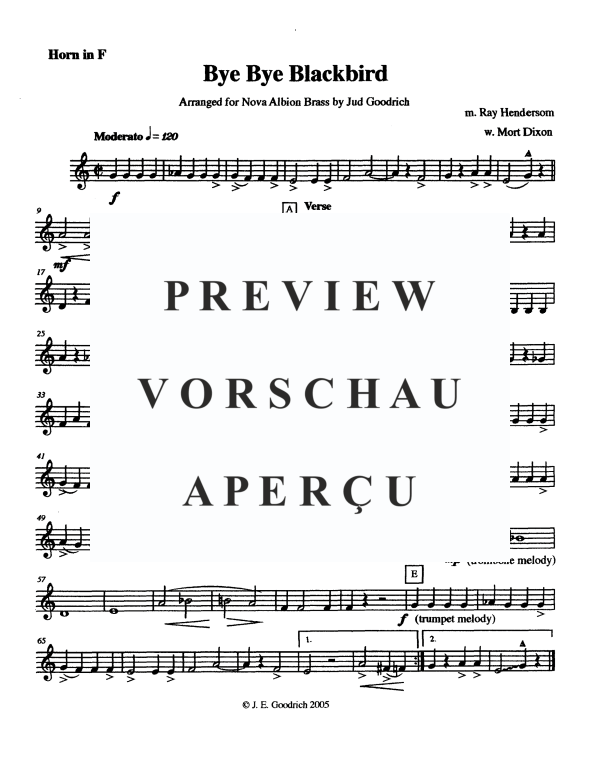 Produktgalerie: Seite 10 von 11 Bye Bye Blackbird, , Blechbläse Quintett
