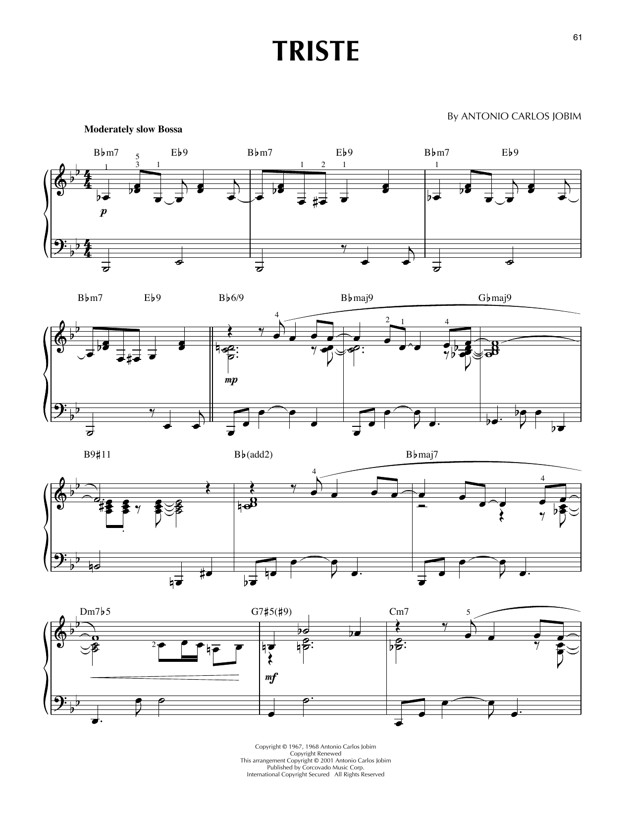 Product gallery: Page 1 of 1 Triste [Jazz version] (arr. Brent Edstrom), Antonio Carlos Jobim