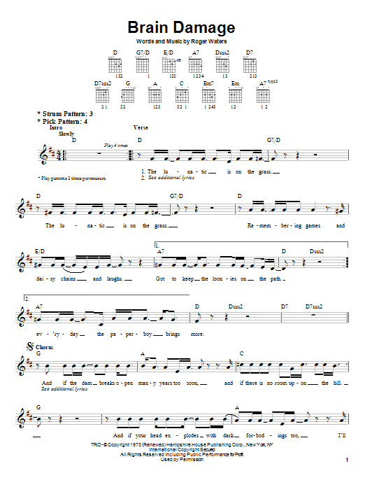 Product gallery: Page 1 of 1 Brain Damage, Pink Floyd