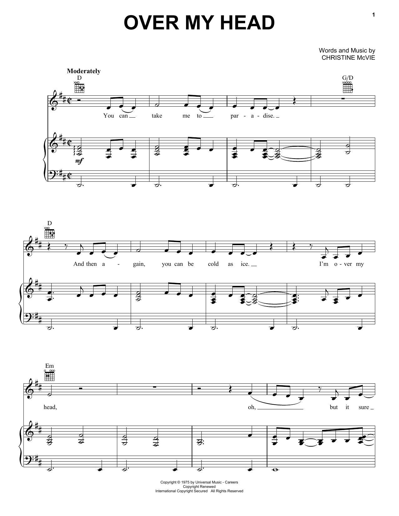 Produktbild zu:  Over My Head - Fleetwood Mac