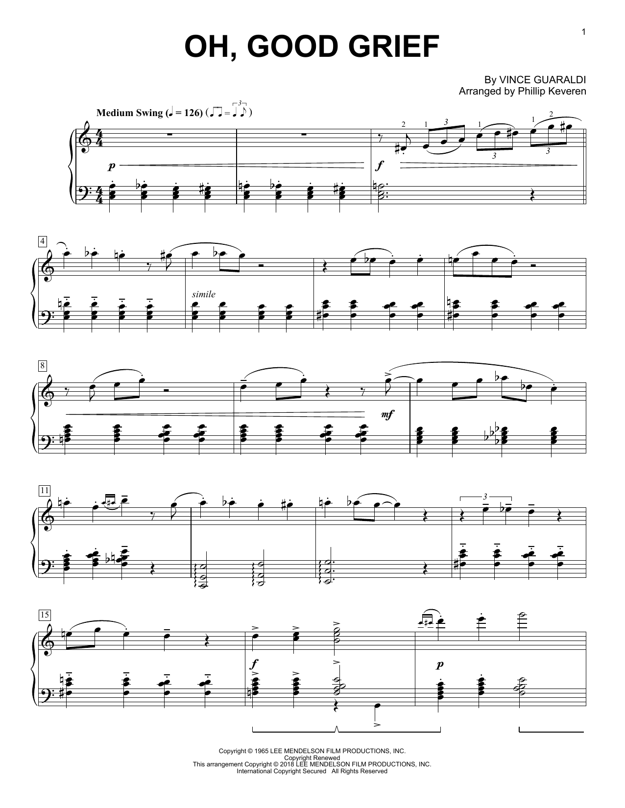 Product picture to: Oh, Good Grief (arr. Phillip Keveren)