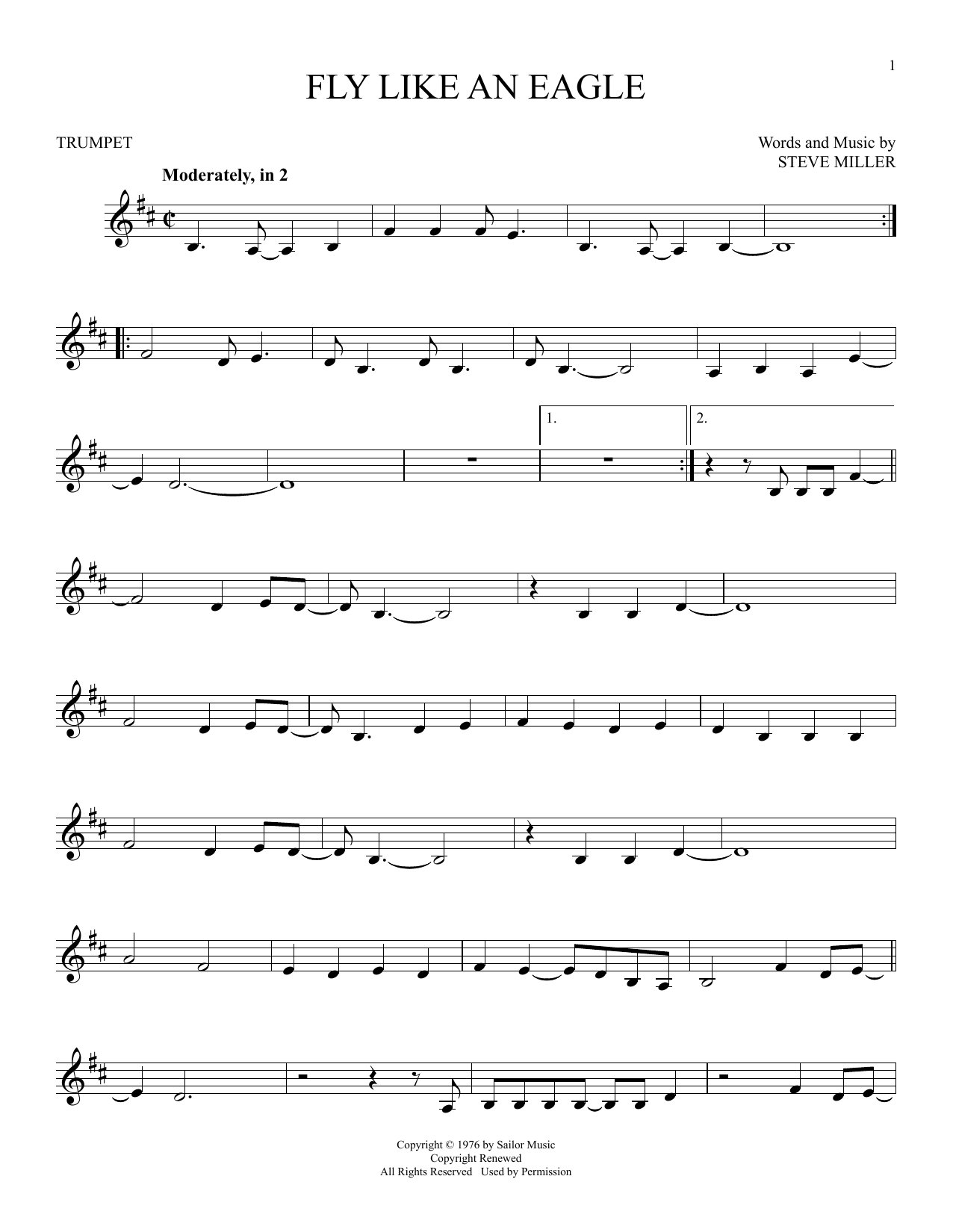 Produktgalerie: Seite 1 von 1 Fly Like An Eagle, Steve Miller Band, Trompete
