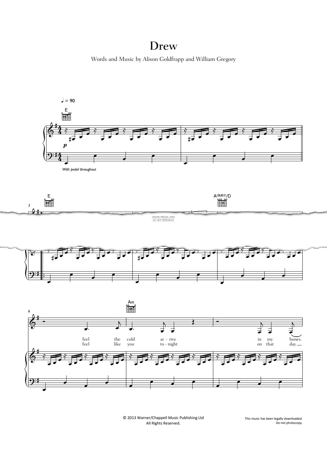 Produktgalerie: Seite 1 von 1 Drew, Goldfrapp, Gesang, Gitarre, Klavier