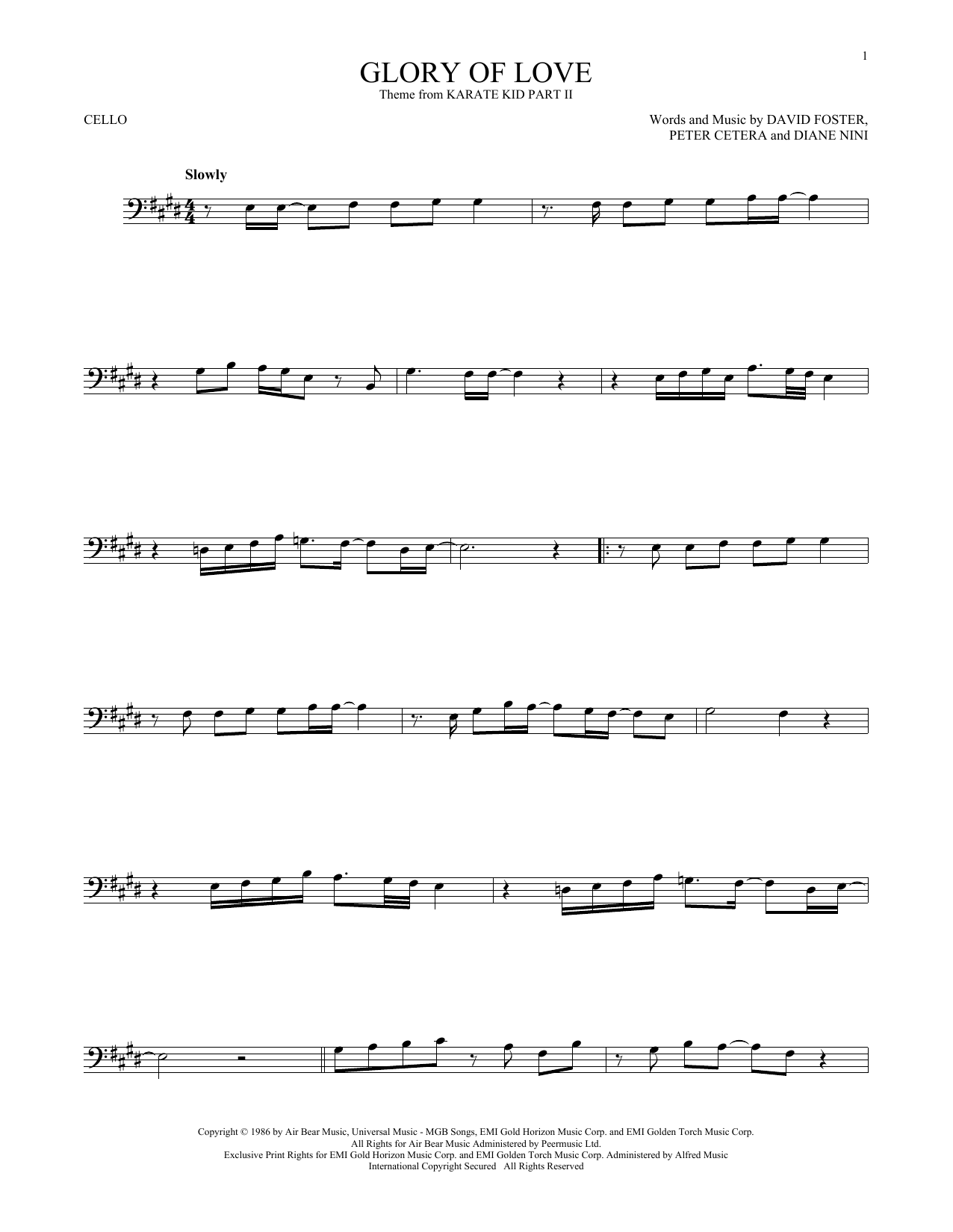 Produktgalerie: Seite 1 von 1 Glory Of Love, Peter Cetera, Violoncello