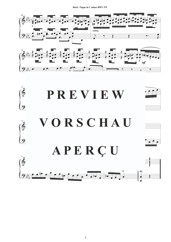 Product gallery: Page 6 of 6 Fuge in C-Moll BWV 575, , Solo Piano