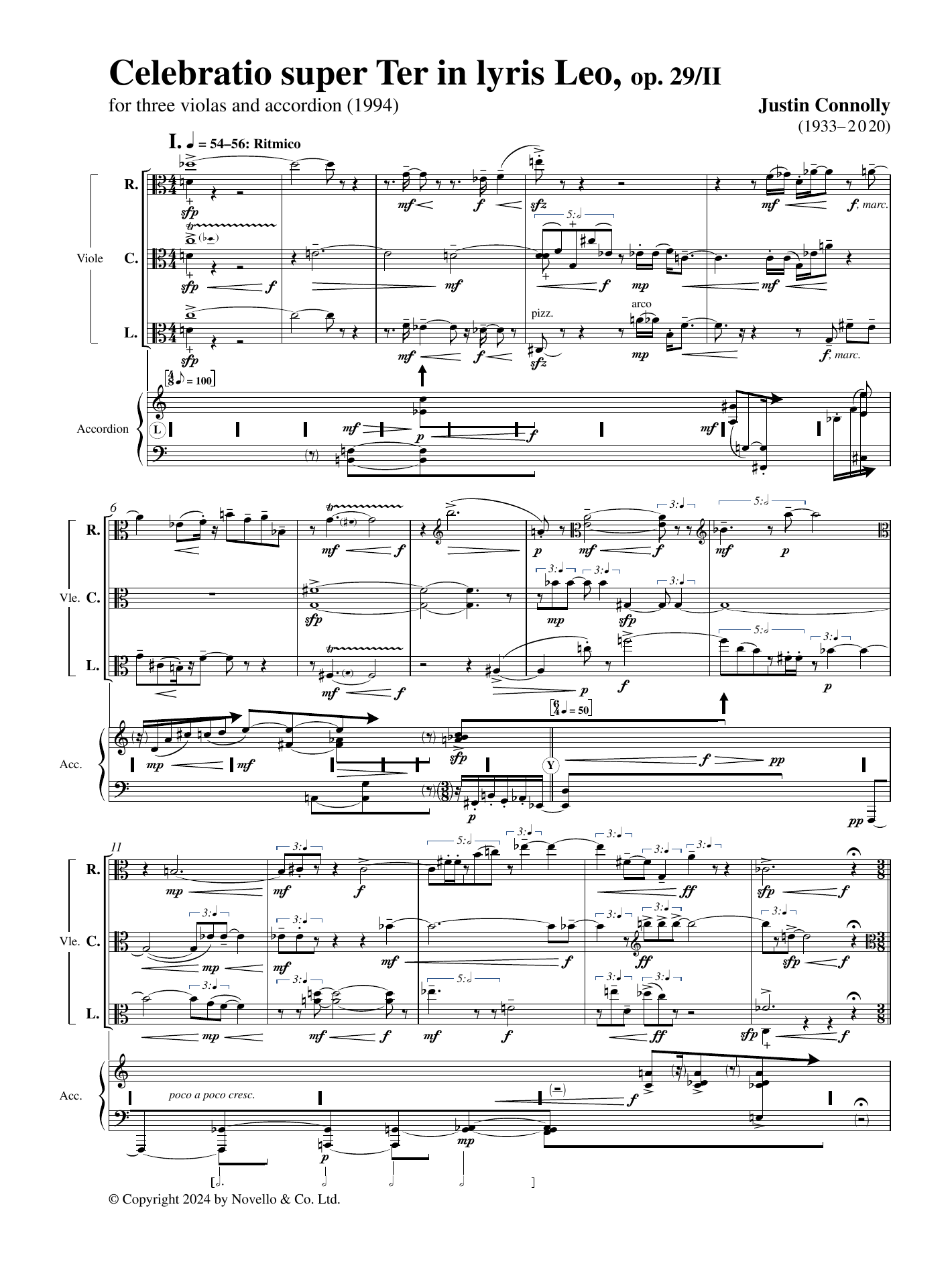 Produktbild zu: Celebratio super Ter in lyris Leo, Op. 29/II (Playing Score)