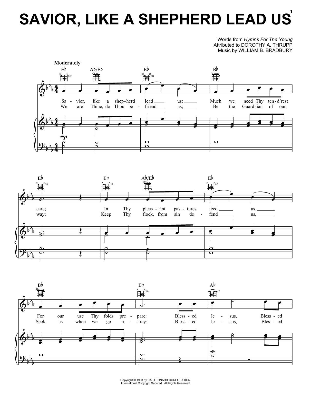 Produktbild zu:  Savior, Like A Shepherd Lead Us - William B. Bradbury