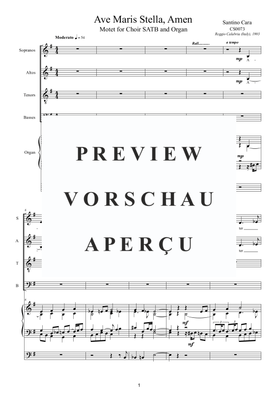 Produktgalerie: Seite 2 von 10 Ave Maris Stella, Amen - Motette, , Gemischter Chor und Orgel