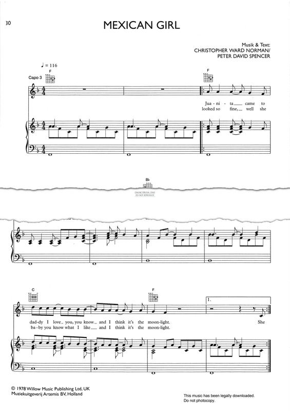 Produktgalerie: Seite 1 von 1 Mexican Girl, Smokie, Gesang, Gitarre, Klavier
