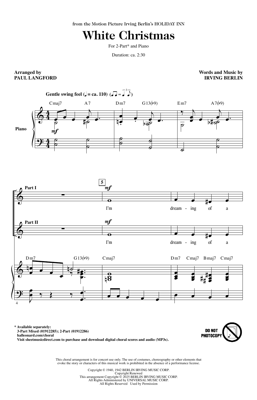 Produktgalerie: Seite 1 von 1 White Christmas, Irving Berlin, Chor