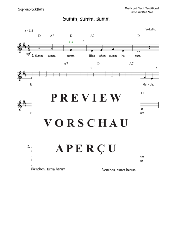 Product picture to: Summ, summ, summ (D - Dur) Traditional